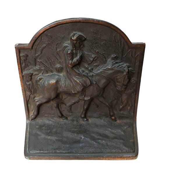 Hubley Pair of Heavy Antique Cast Iron George Washington Bookends, Artist Signed - Picture 2 of 8